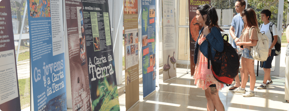Abertura da exposição “Sementes da Mudança – A Carta da Terra e o Potencial Humano” na Universidade de São Paulo (ago. 2014).